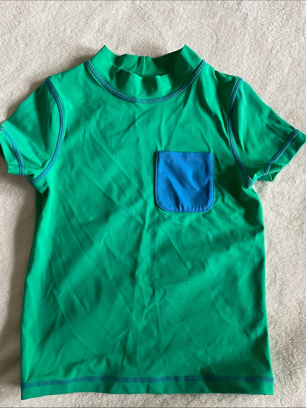 Boden Kids Swim Top in Kelly Green